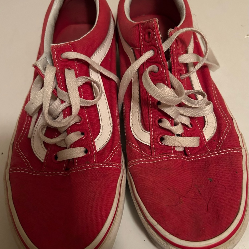 Vans Red and White Sneakers